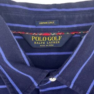 Ralph Lauren Polo Golf Mens’s Blue Polo Pinstriped EUC Size L